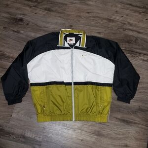 Vintage 90s Nike Zip‎ Colorblock Lined Zip Windbreaker Kids Large Women's Small
